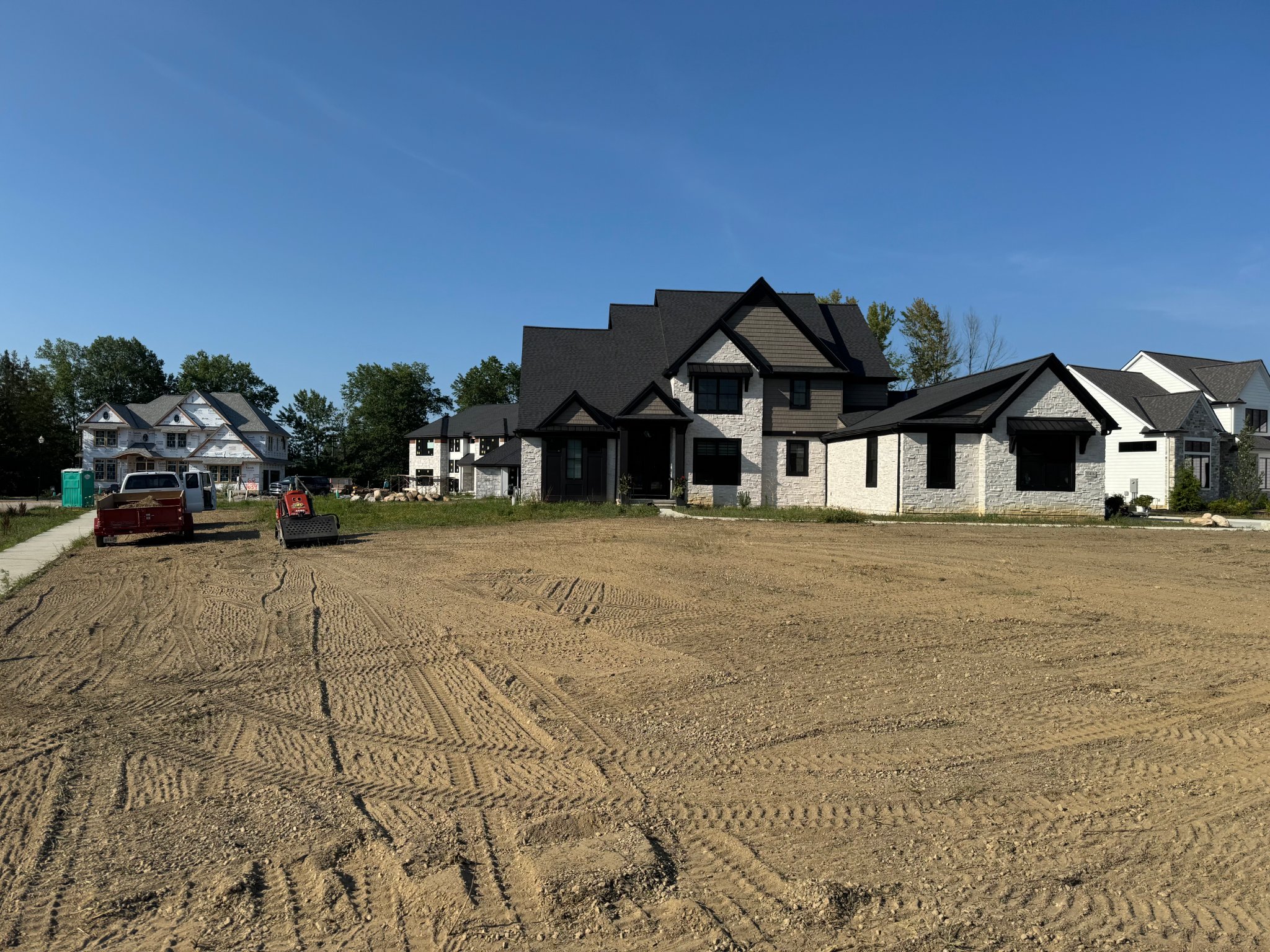 New construction grading and soil prep