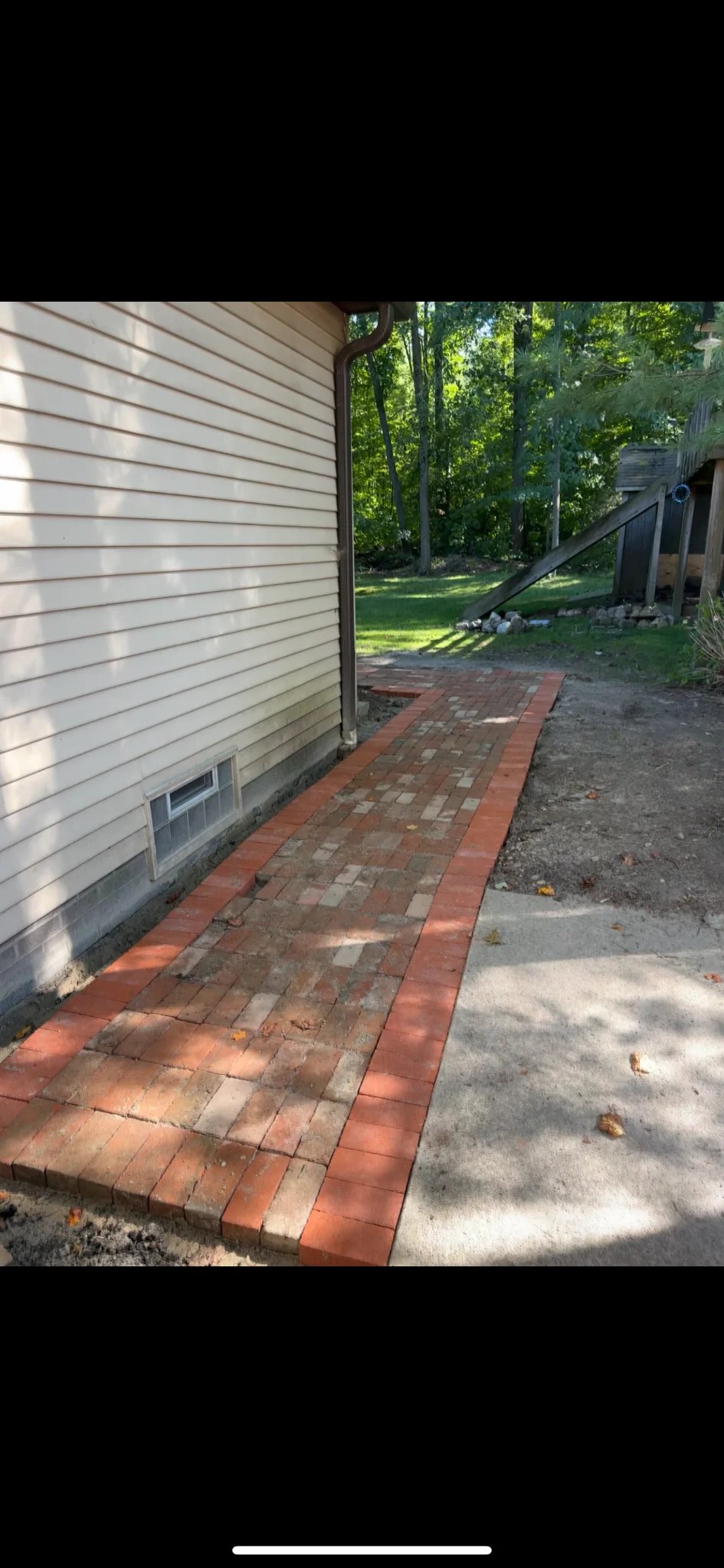 Brick paver walkway installation